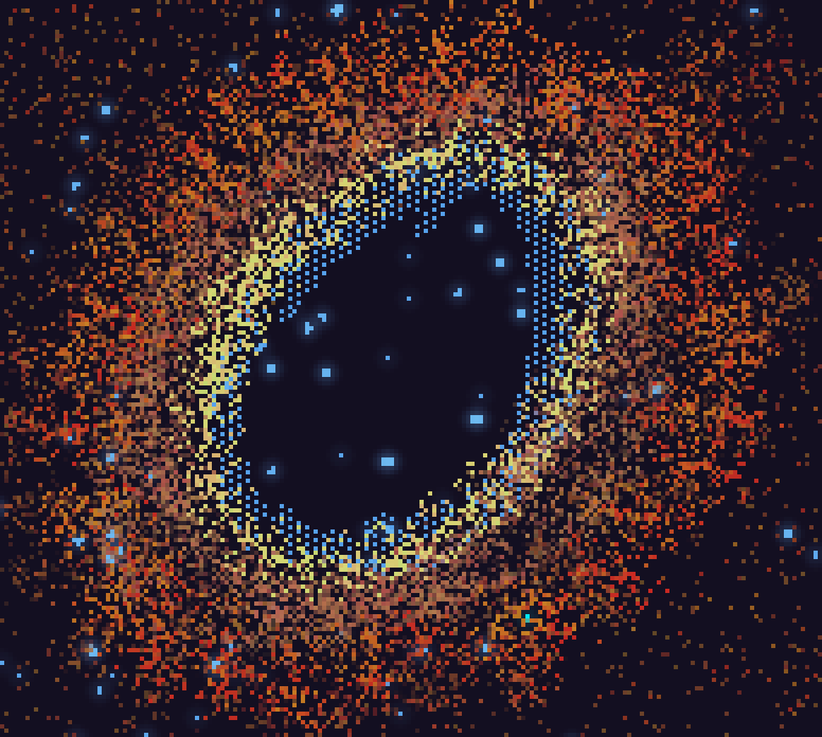 a pixel art attempt at the helix nebula