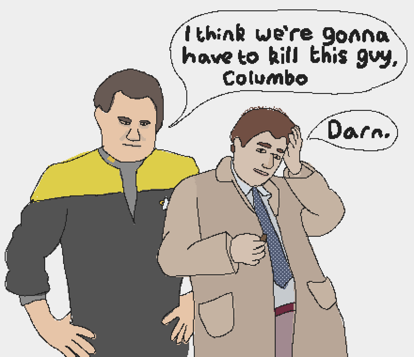 miles obrian from ds9 saying to lt. columbo from columbo 