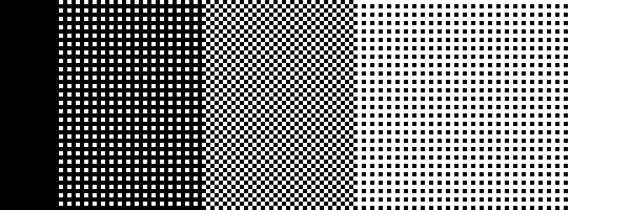A gradient dithered with the 2x2 General Dithering Pattern