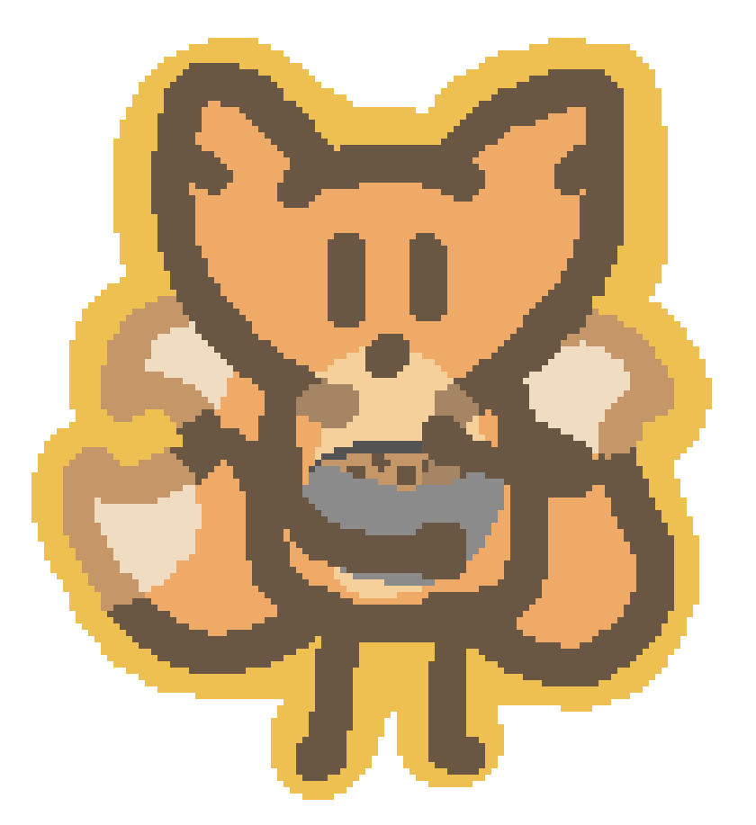 a three tailed fox mixing a bowl of cookie dough