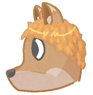 An anthropomorphic fox head