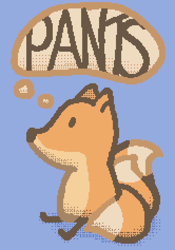 a three tailed fox thinking about pants