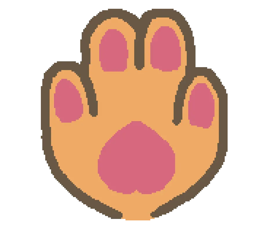 a fox paw, spasming in chronic pain, drawing