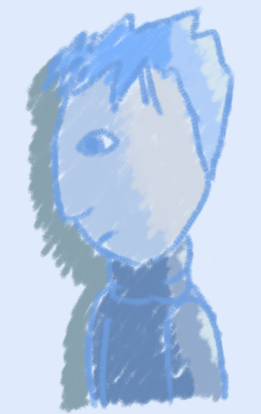 a blue silhouette