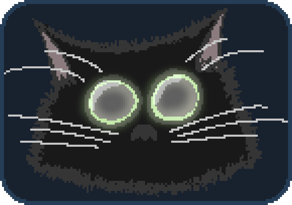 a black cat with green eyes leaning back with flat ears and wide eyes