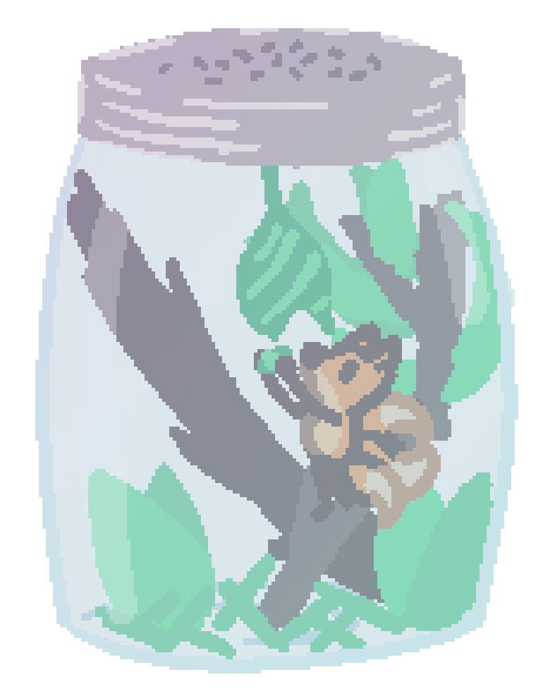 beefox in a jar building a cocoon out of the leaves and twiges in the jar with star