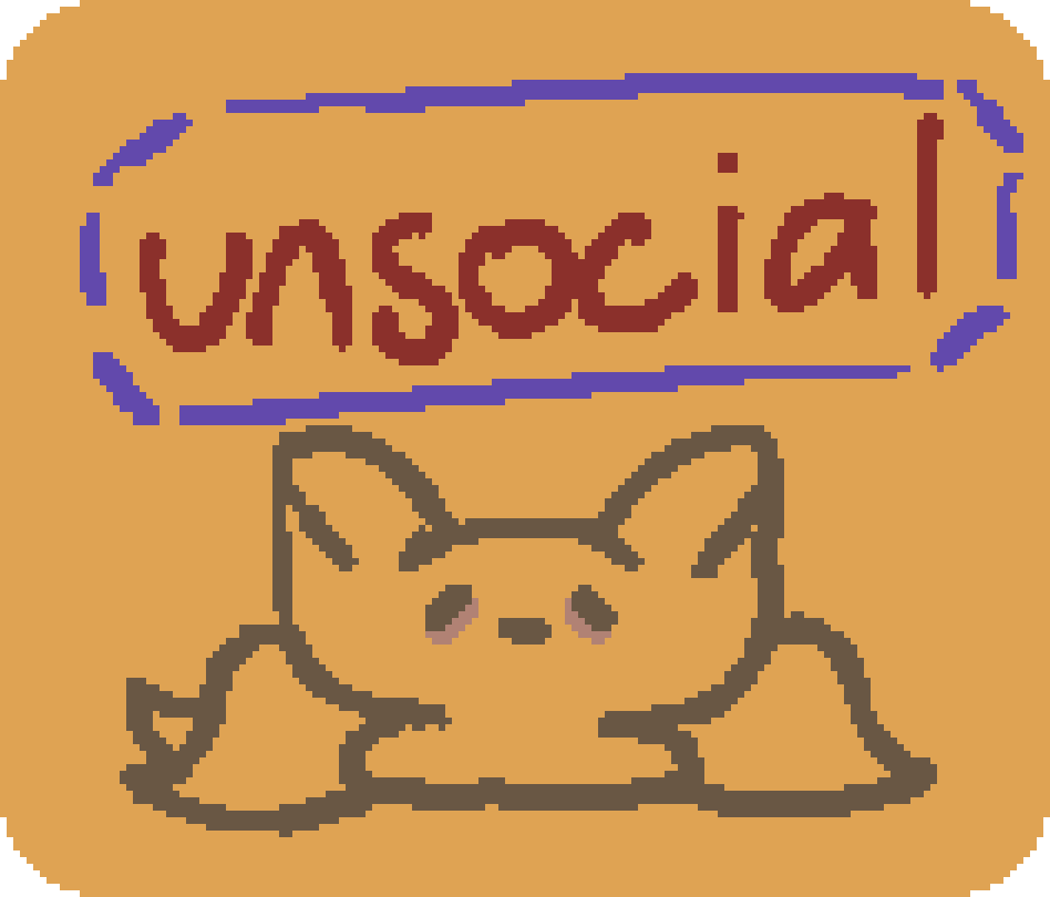 beefox looking exhausted with the text "unsocial" above star