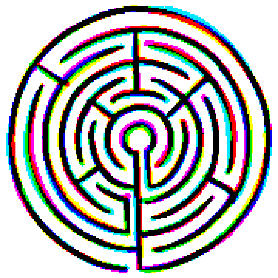 a shimmering 8 layer labyrinth