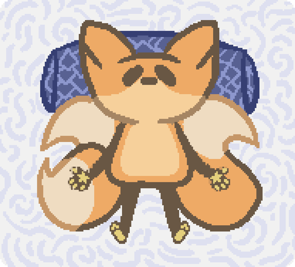 bee laying on a blue pillow on a scrunkled sheet looking very exhausted
