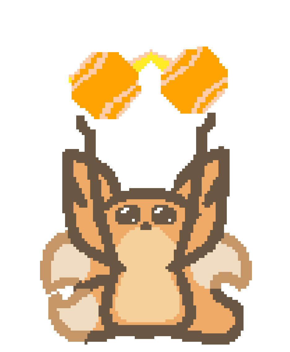 bee holding a spinning pair of picocad modeled glasses above star head in awe