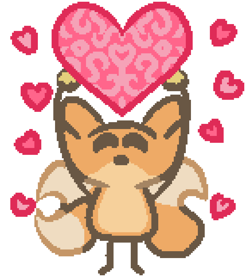 bee holding a large heart above starself, the heart is covered in filigree, several hearts float to the sides