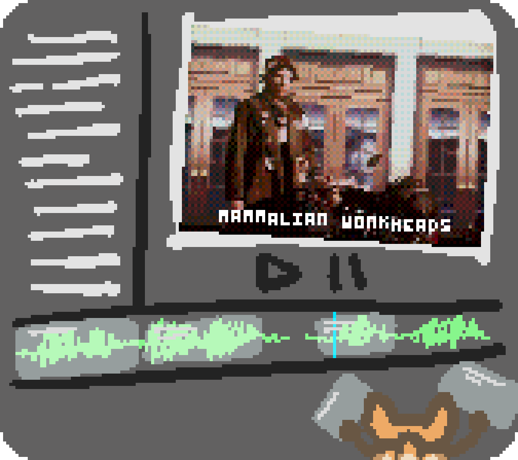 bee working in captioning software, trying to decide between two captions. the player shows a frame from The Search for Intelligent Life in the Universe. The captions read