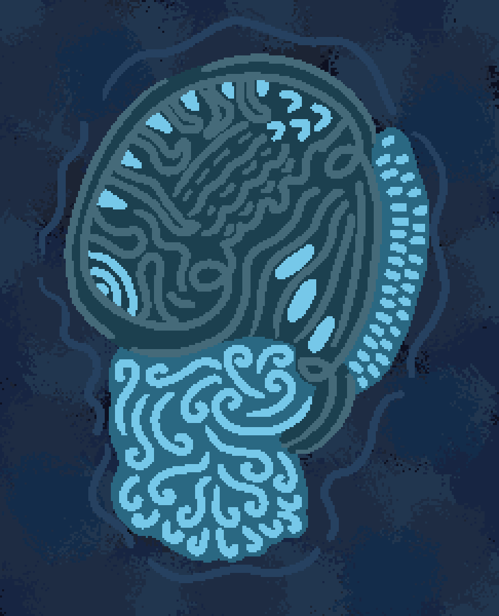 some sort of luminescent sea creature deep in the water