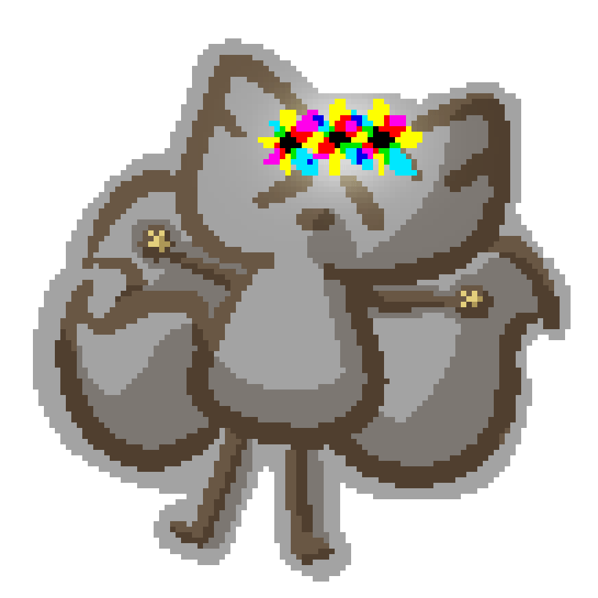 bee laying uncomfortbly with an extremely bright migraine embodied by three warbling neon-black stars