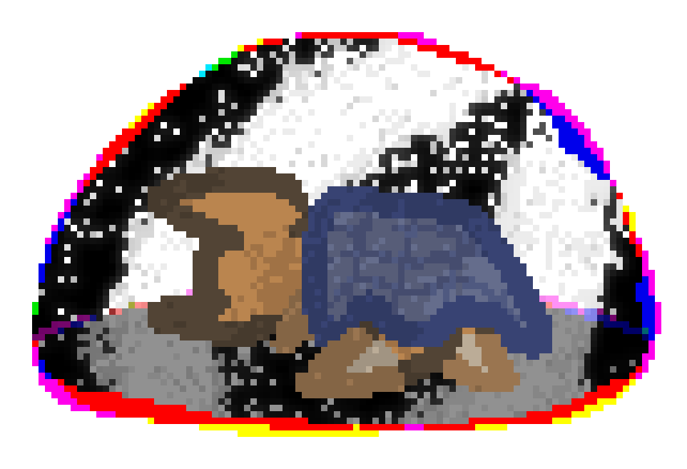 bee sleeping with star back to the viewer, surrounded by a rippling bubble of stars