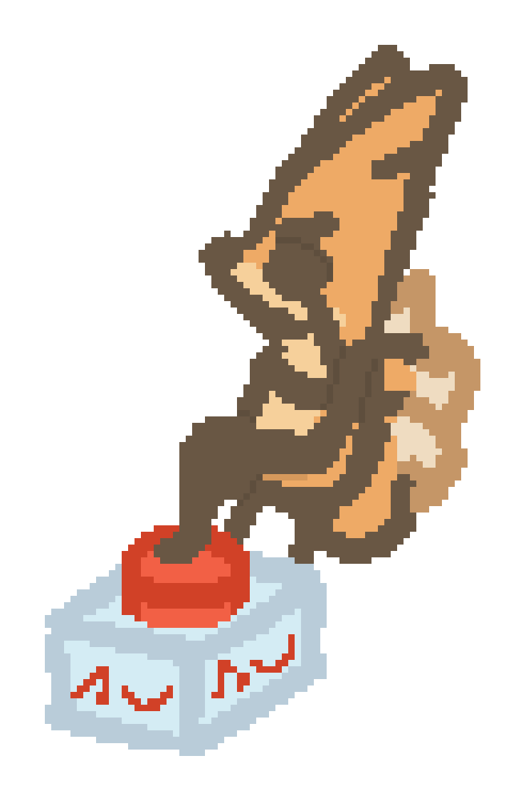 bee tentatively pressing a big red button while leaning back and shielding starself