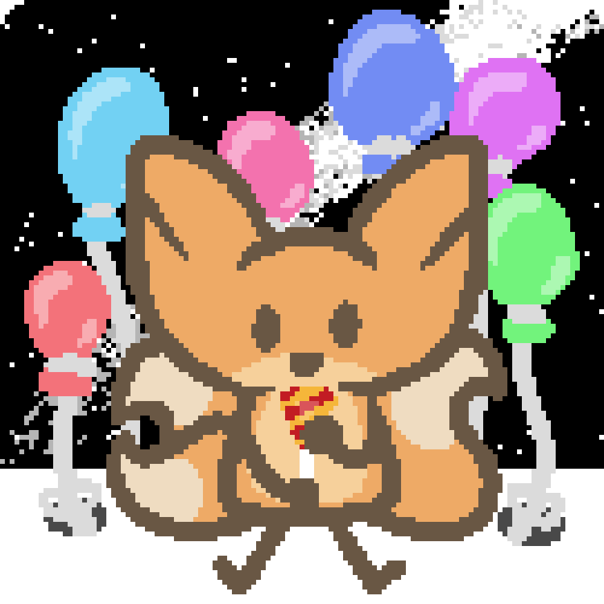 bee pulling a party popper, resulting in confetti, a wash of rainbow stars, and the number 1500 bursting out