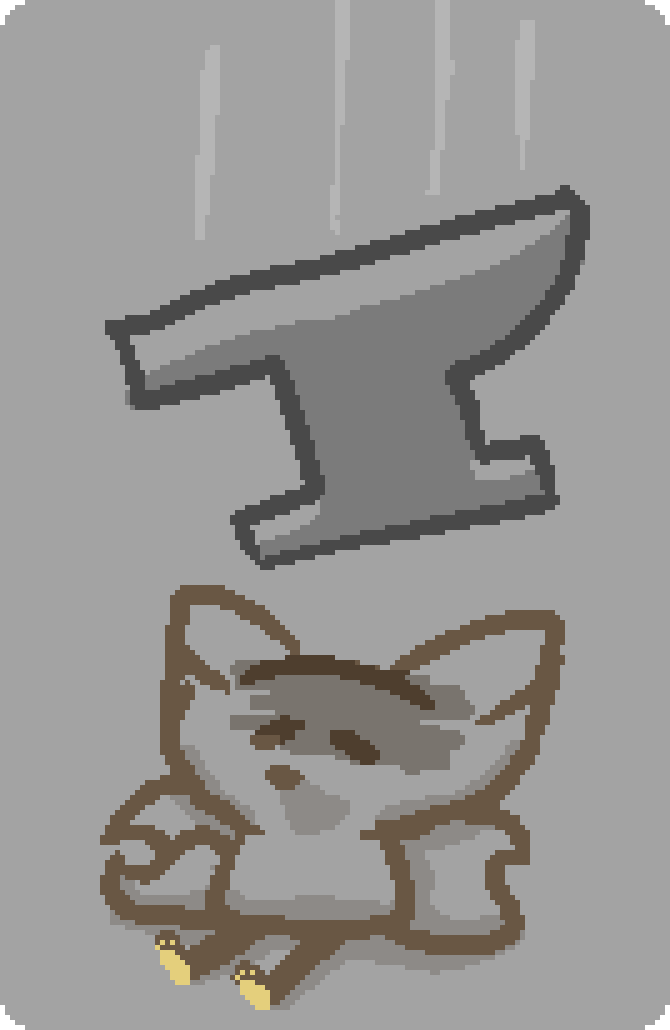 an anvil falling toward an annoyed looking bee