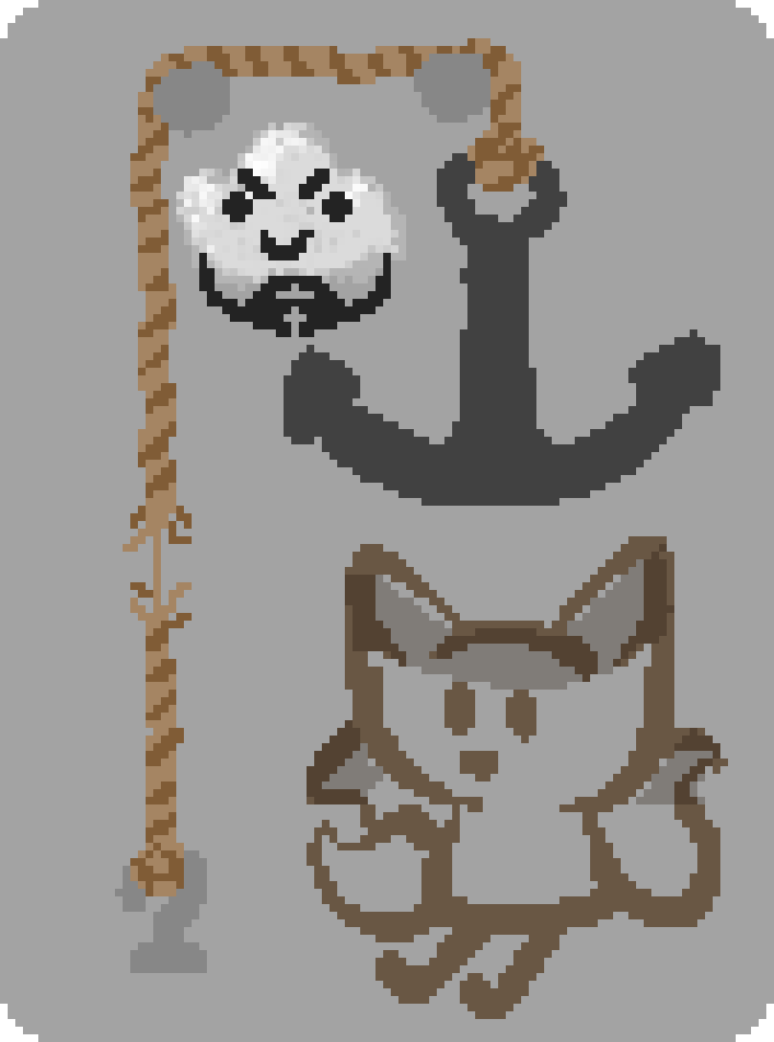 bee sitting under an anchor secured with a fraying rope, while an evil cloud grins in the background