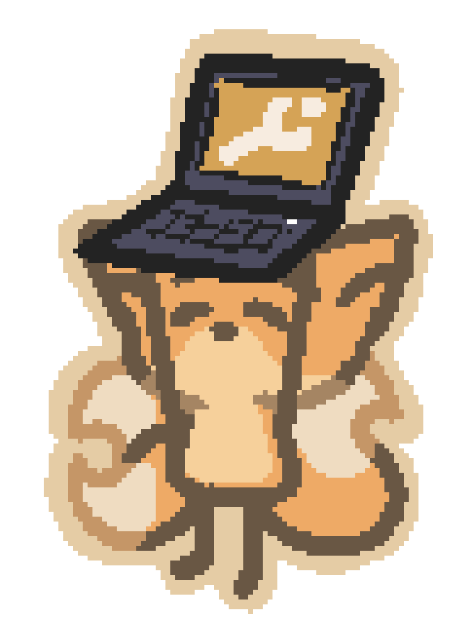 bee holding a laptop above star head happily, the computer displays a wrench and bolt symbol