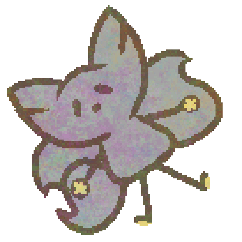 bee vibrating and changing colours as if made of new clay each frame of animation. star is not looking pleased