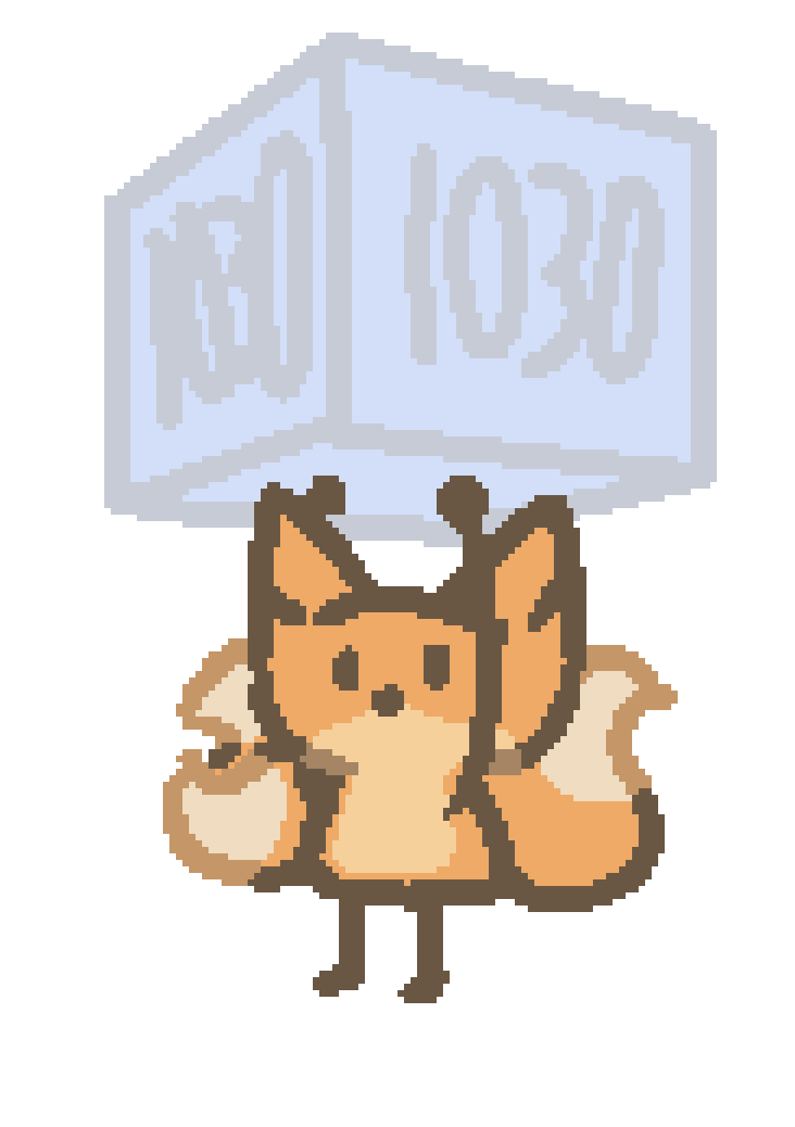 bee holding up a cube labeled 