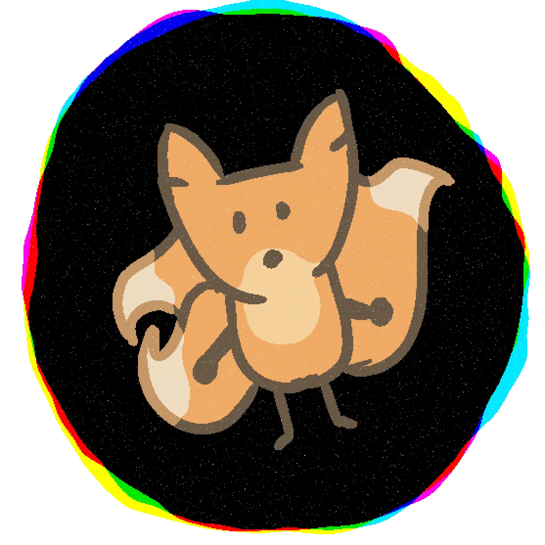 A three tailed fox inside a black hole